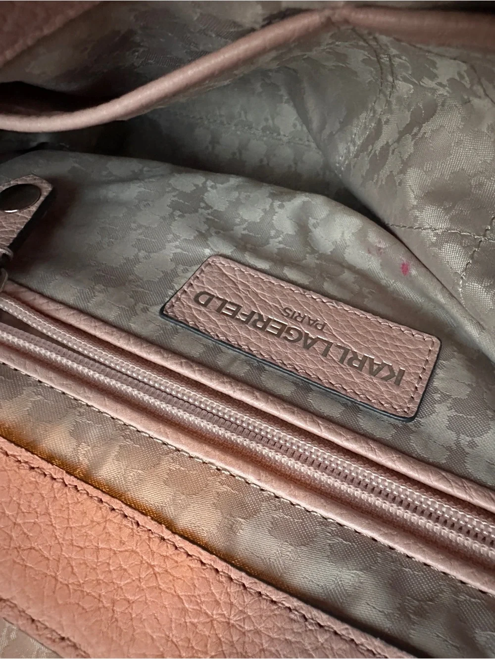 Karl Lagerfeld Paris Charlotte Quilted Chevron Shoulder Bag in Blush Pink
